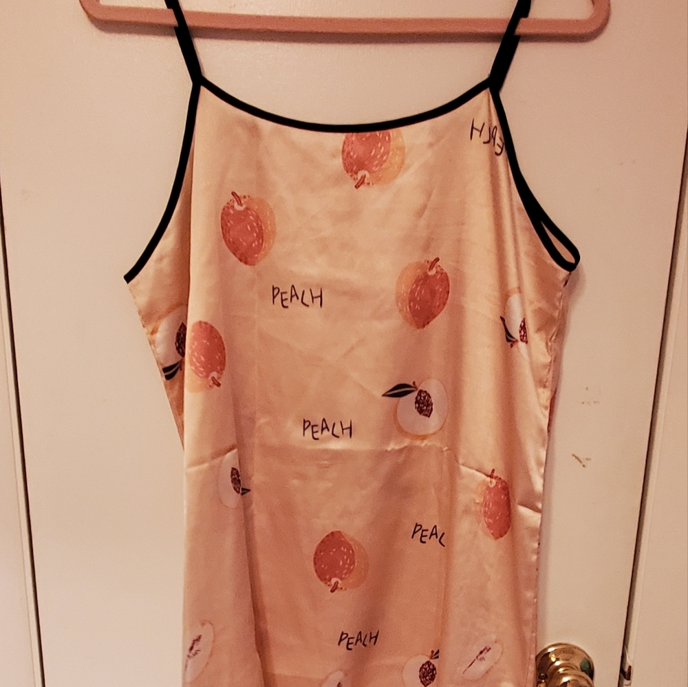 SHEIN Peach Faux Silk Nightgown